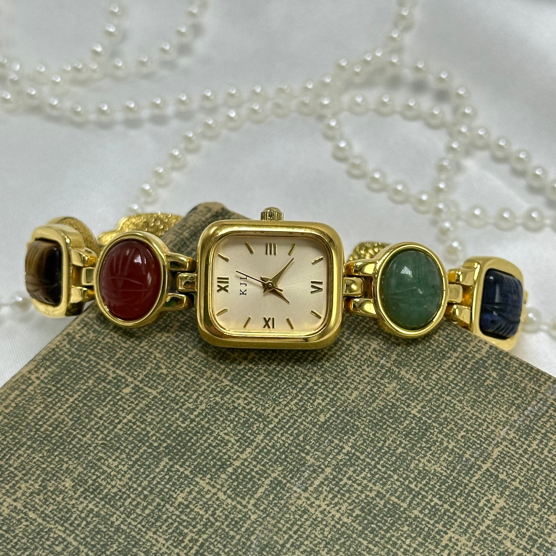 Gold Kenneth Jay Lane Scarab Watch