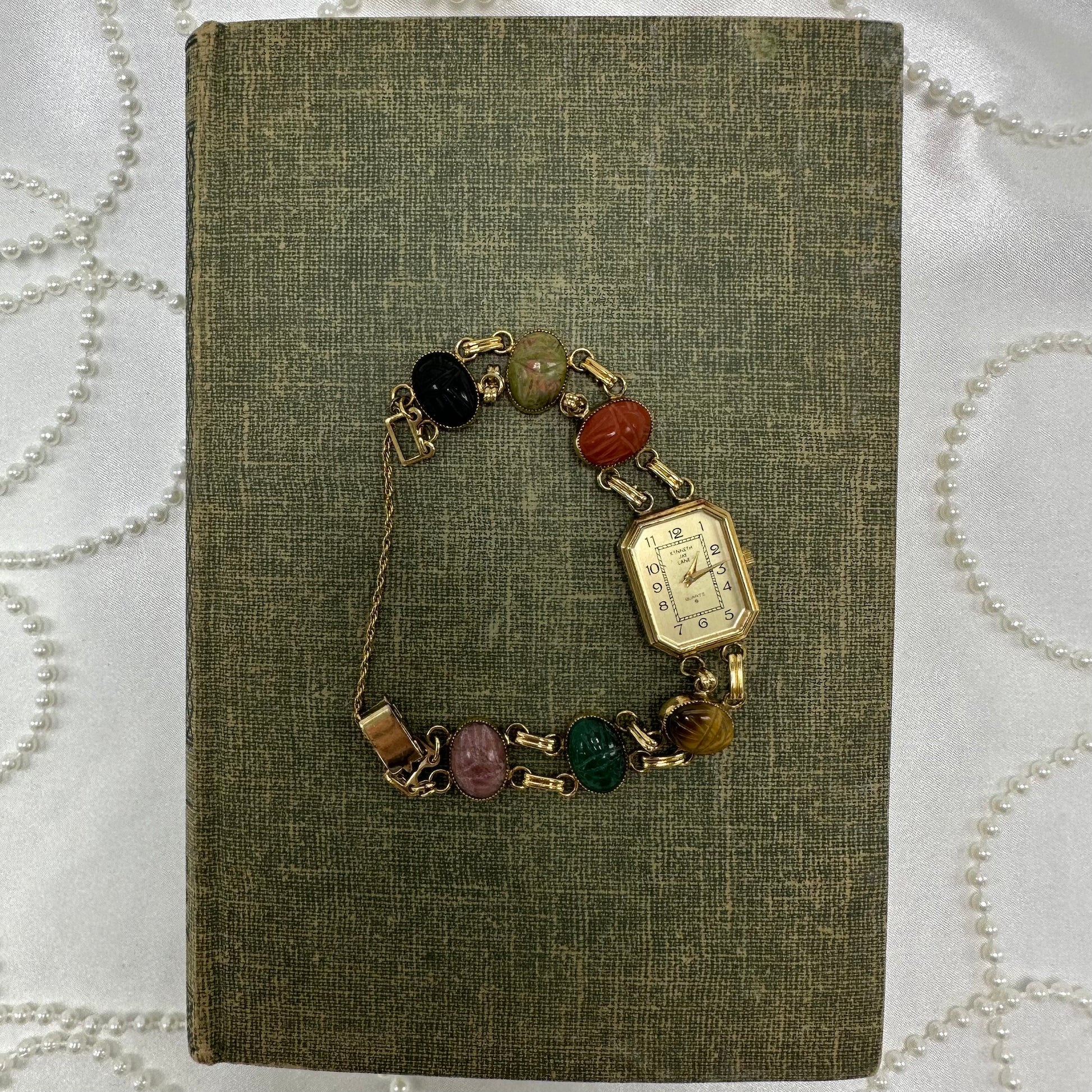 Gold Kenneth Jay Lane Scarab Watch