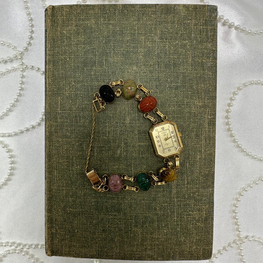 Gold Kenneth Jay Lane Scarab Watch