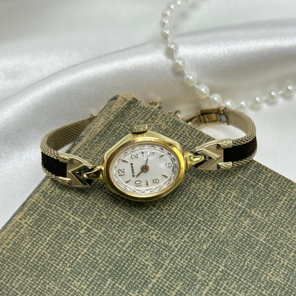 Gold Watch With Black Velvet Band