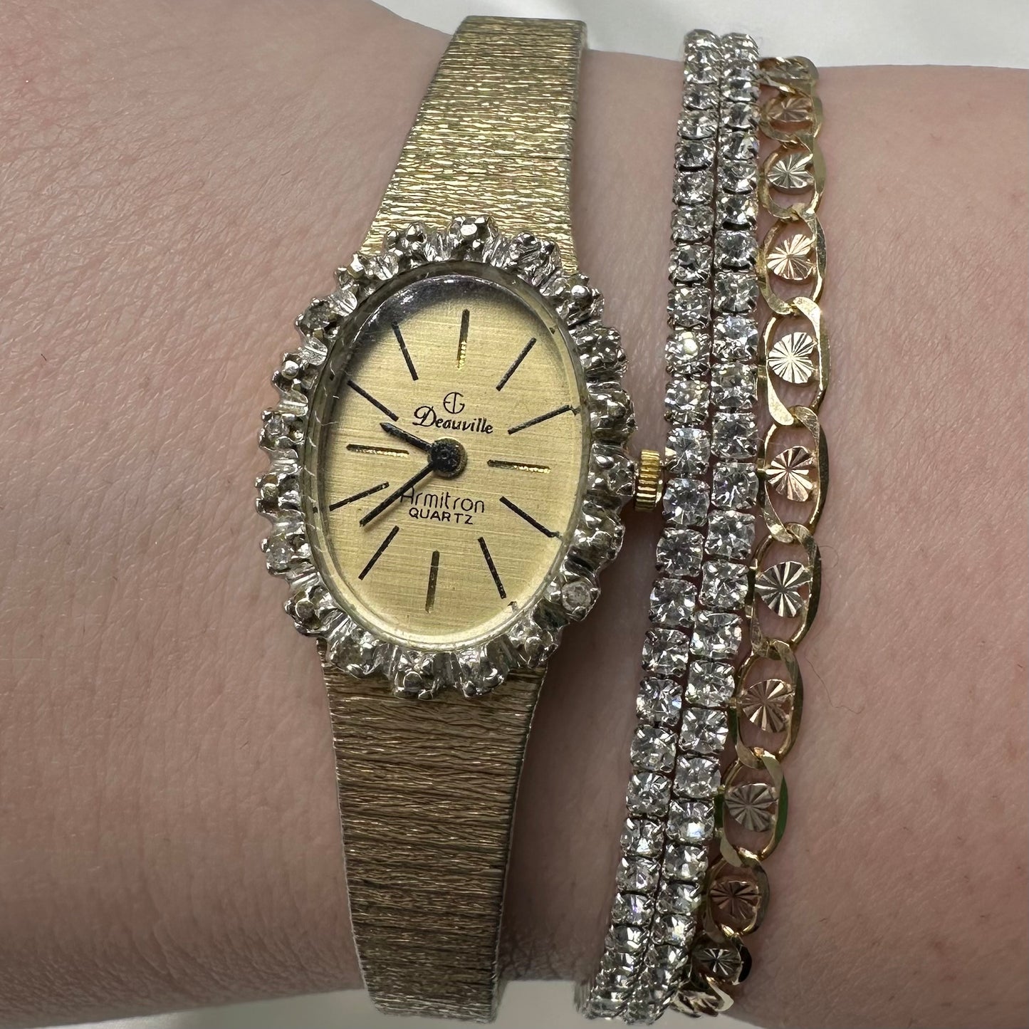 Gold tone Diamanté Deauville Armitron watch