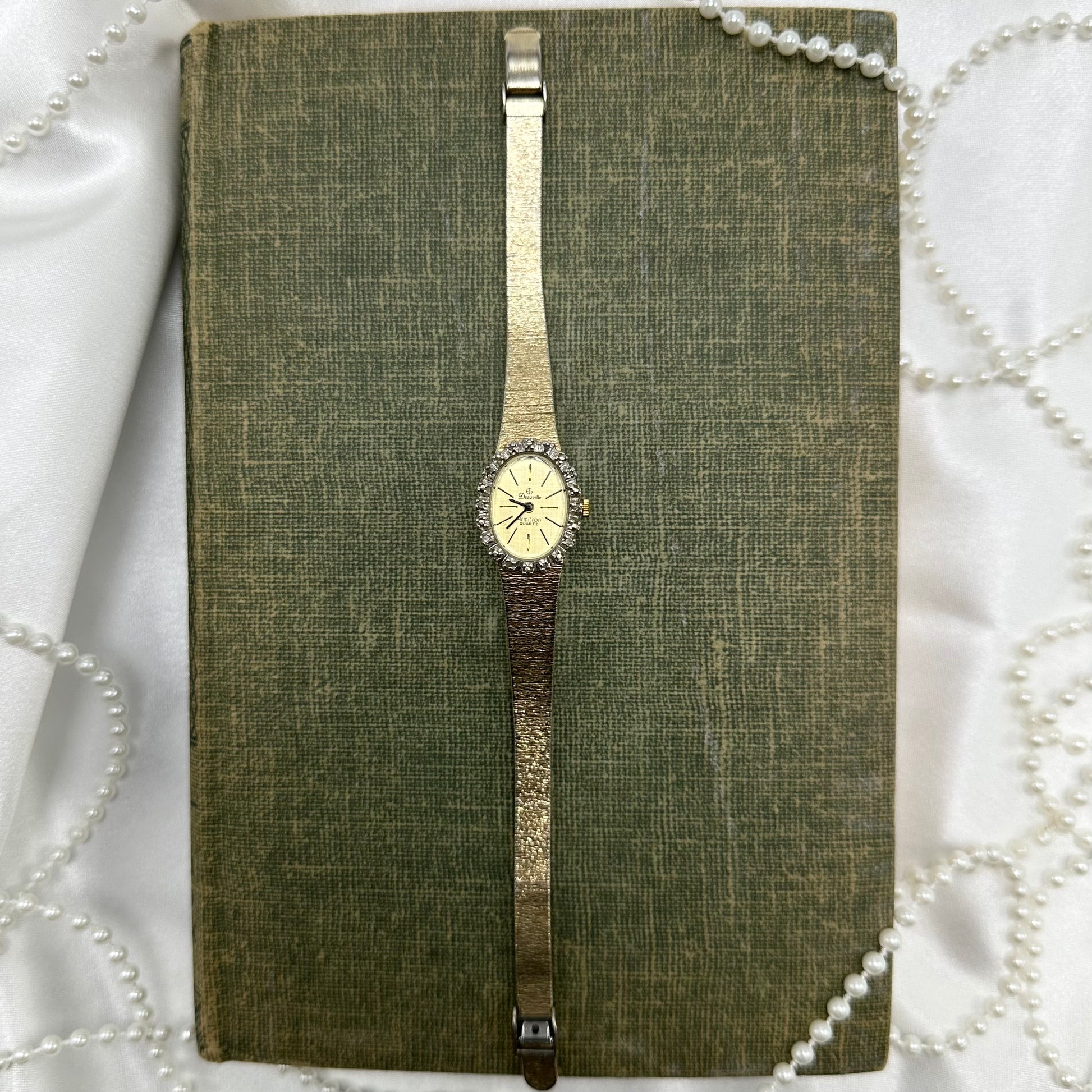 Gold tone Diamanté Deauville Armitron watch with quartz movement