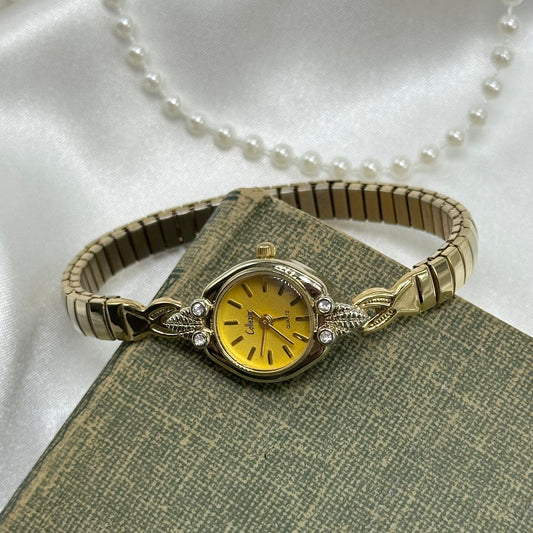 Gold tone diamanté Collezio watch with quartz movement