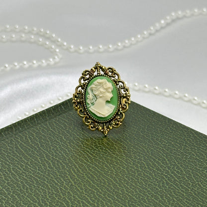 Green Cameo Ring