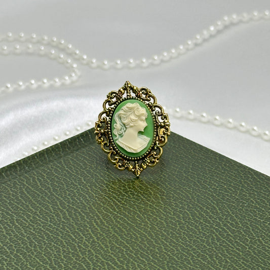 Green Cameo Ring