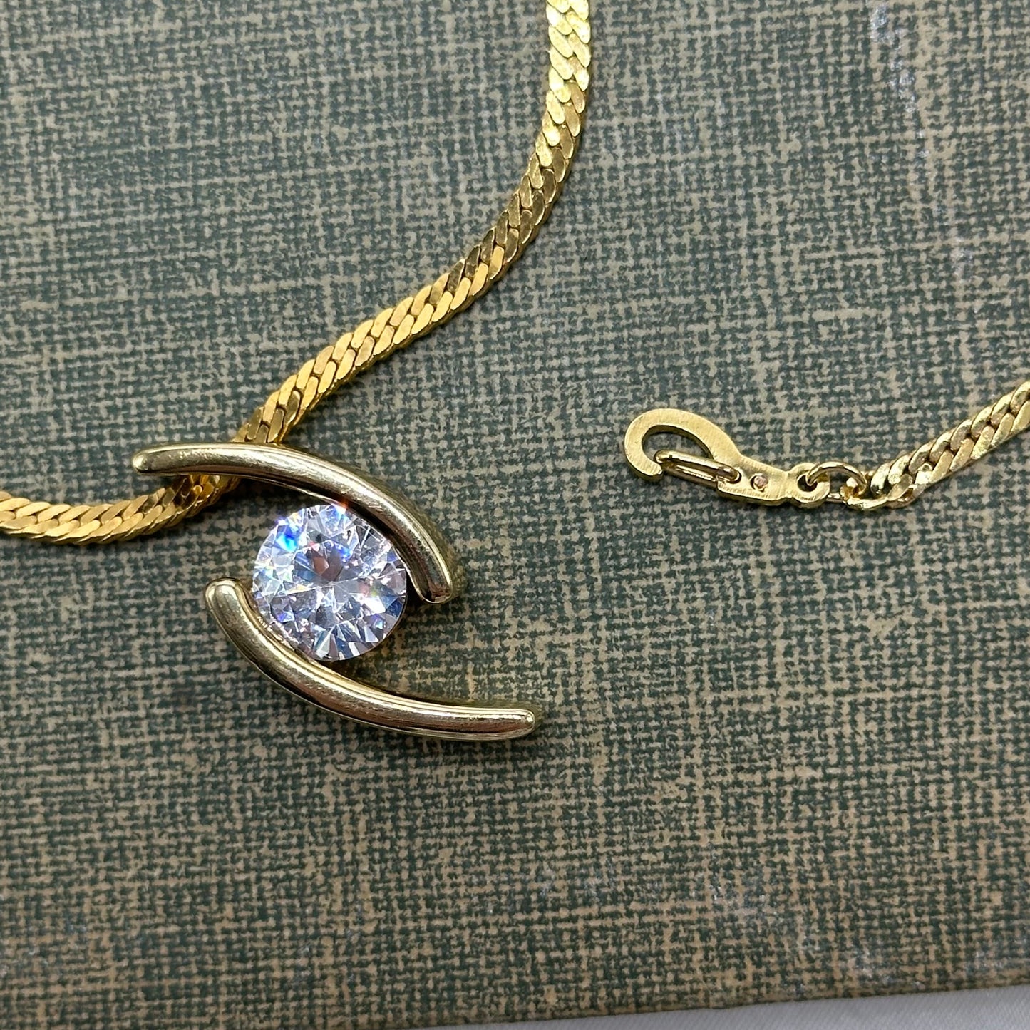 Necklace and Bracelet with Crystal Slide Pendant