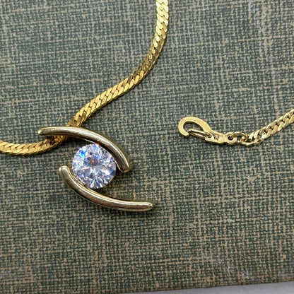 Necklace and Bracelet with Crystal Slide Pendant