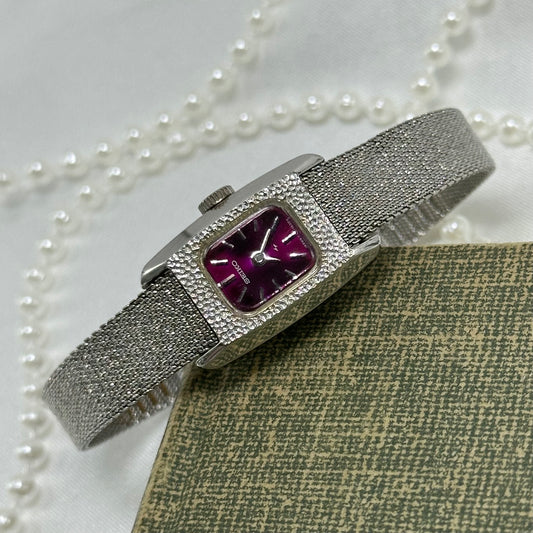 Purple Dial Vintage Silver Seiko Watch