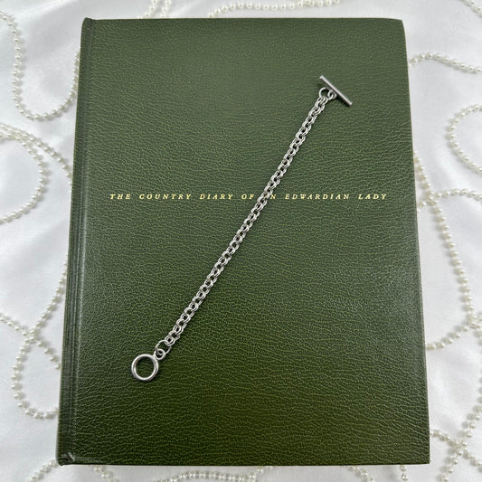 Silver-Tone Chain Bracelet with T-Bar Clasp