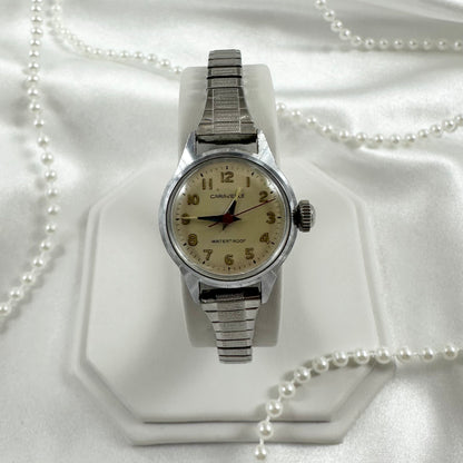 Silver 1968 Caravelle Wind-Up Watch with Glow in the Dark Dial