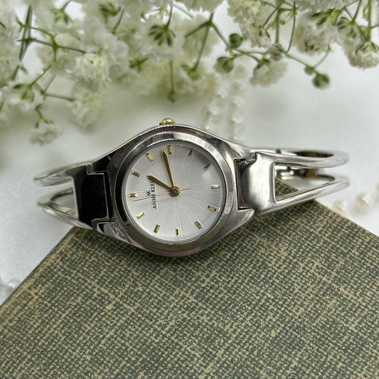 Silver Anne Klein Watch with Gold Hands