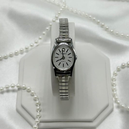 Silver Classic Timex Oval Dial Watch