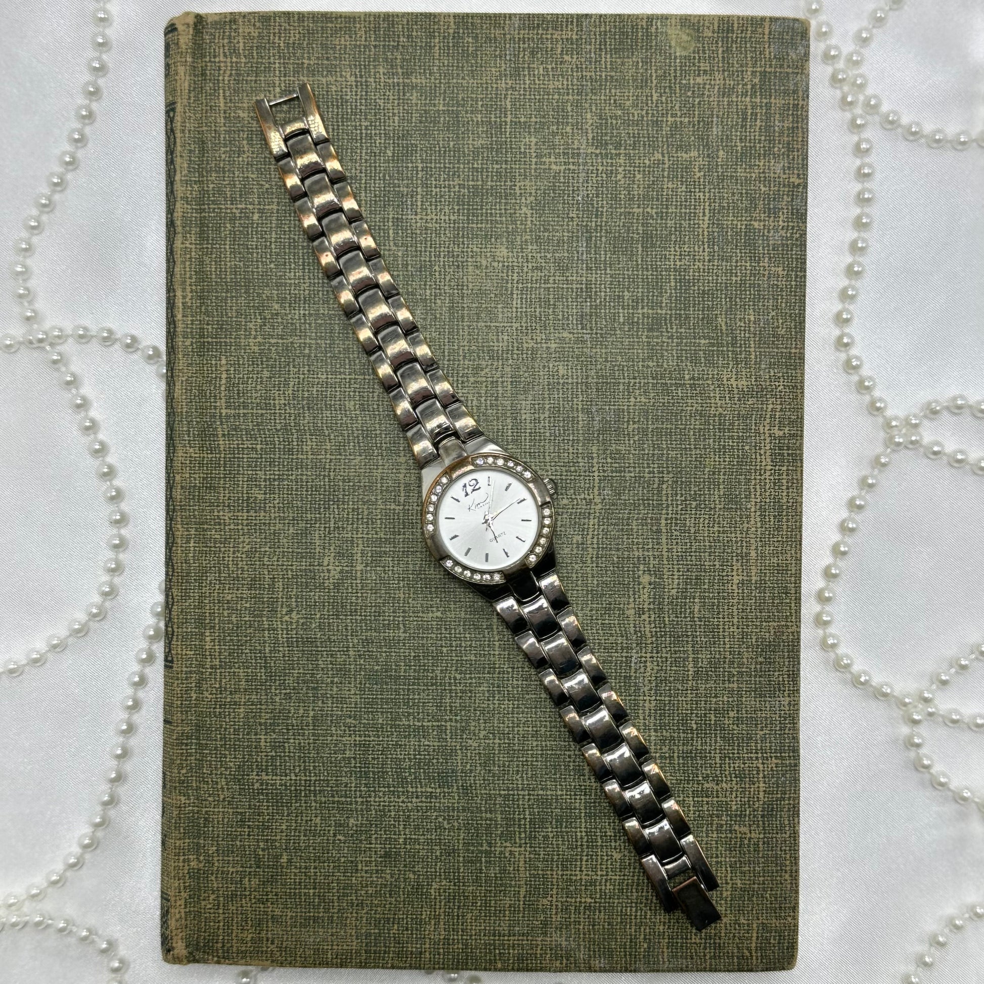 Silver Diamanté Round Dial Kim Rogers Watch