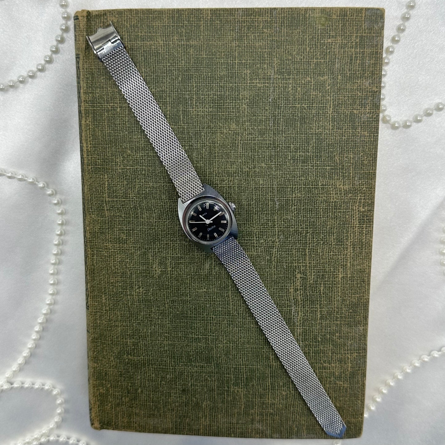 Silver Timex with Navy Blue Dial