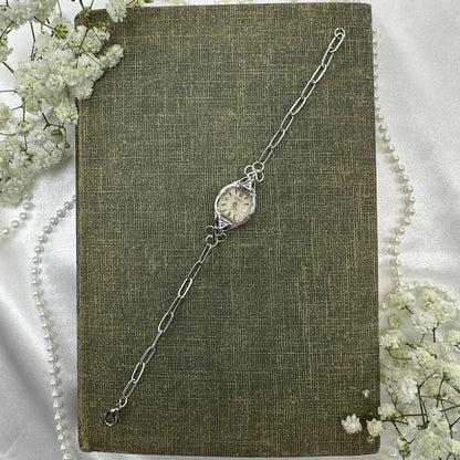 Silver Watch Paperclip Chain Bracelet