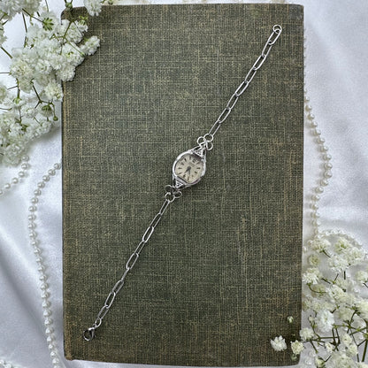 Silver Watch Paperclip Chain Bracelet