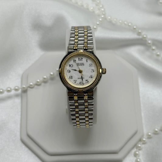 Silver & gold tone Bill Blass watch with quartz movement
