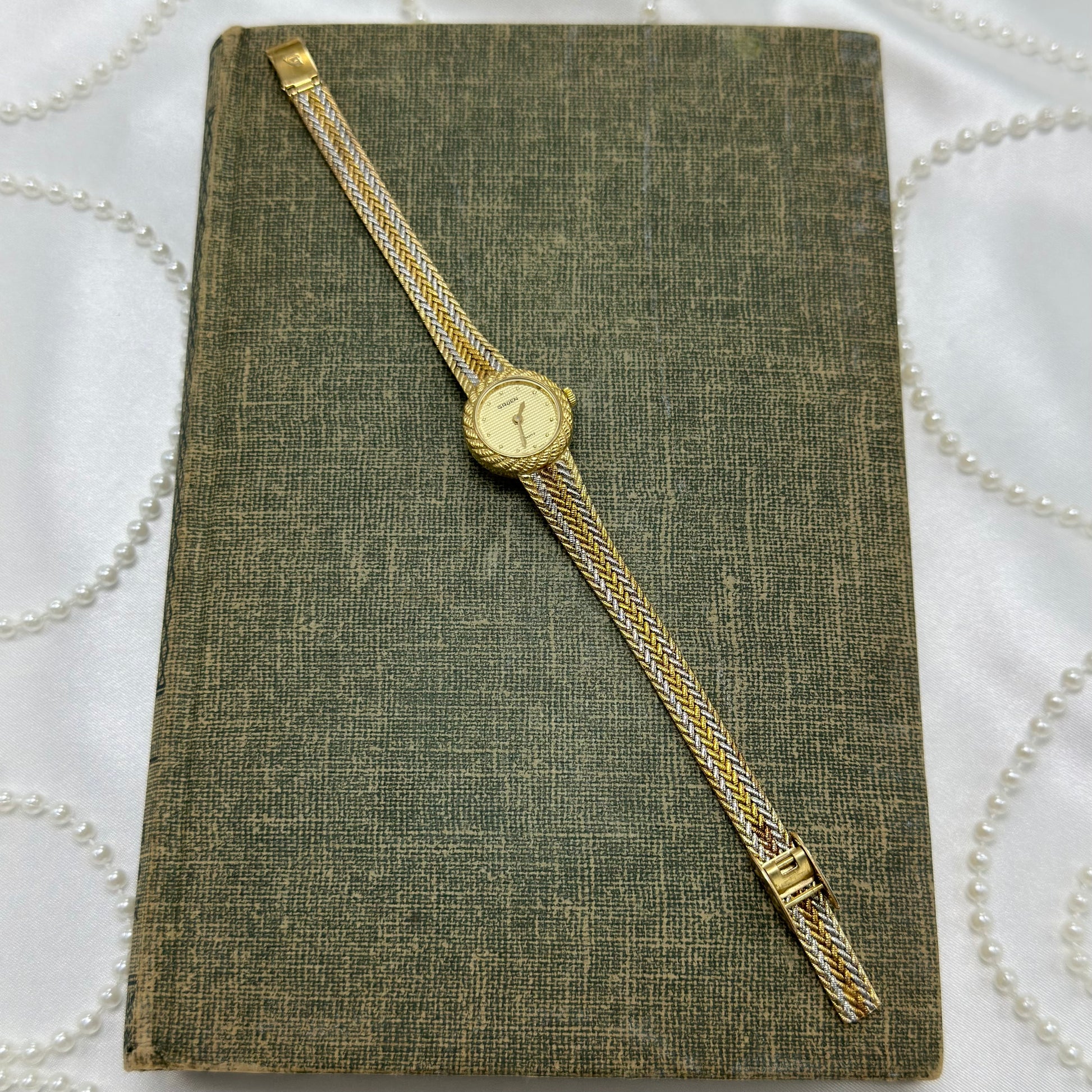 Tri-Tone Gruen Watch with Braded Band