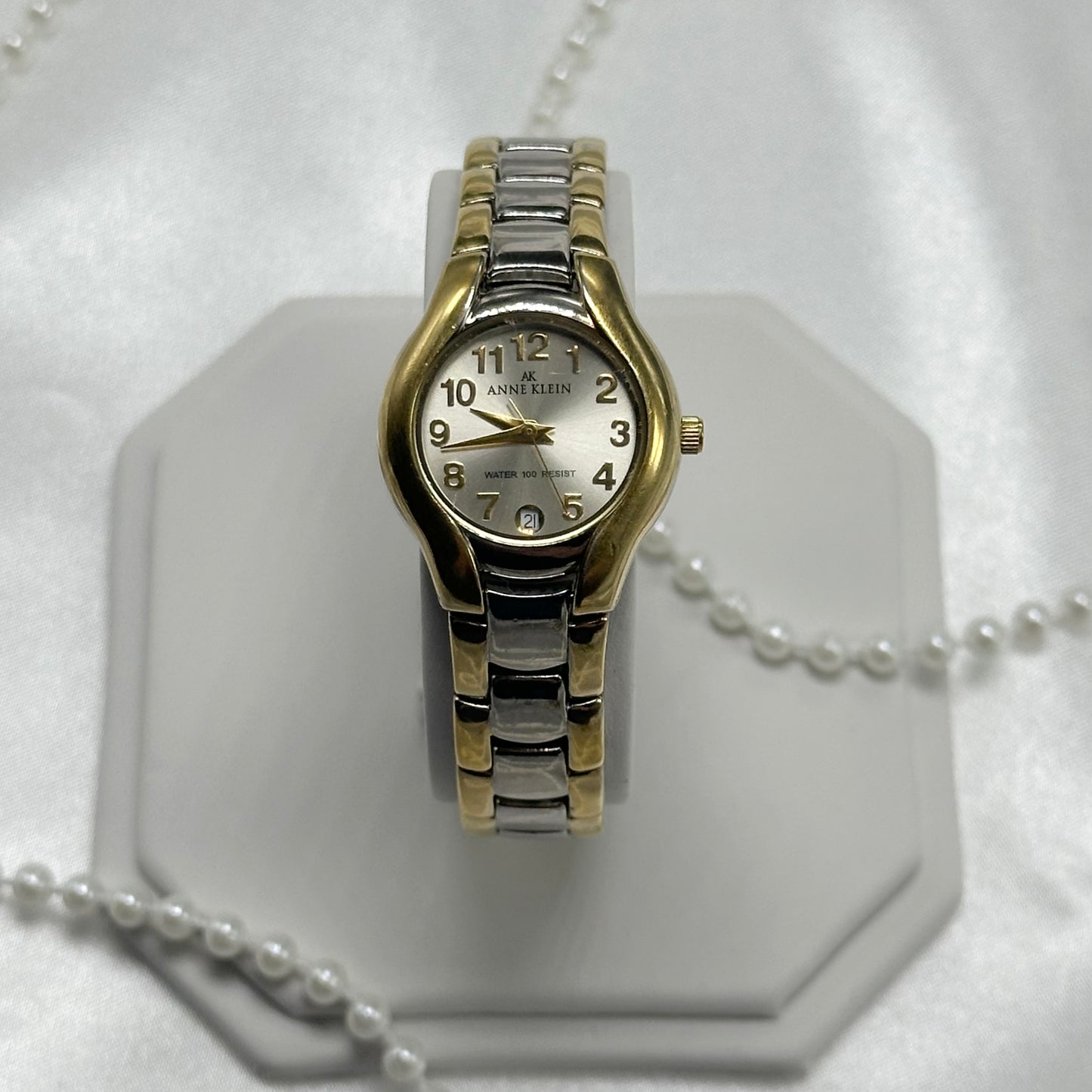 Two-Tone Anne Klein Watch with Date Display