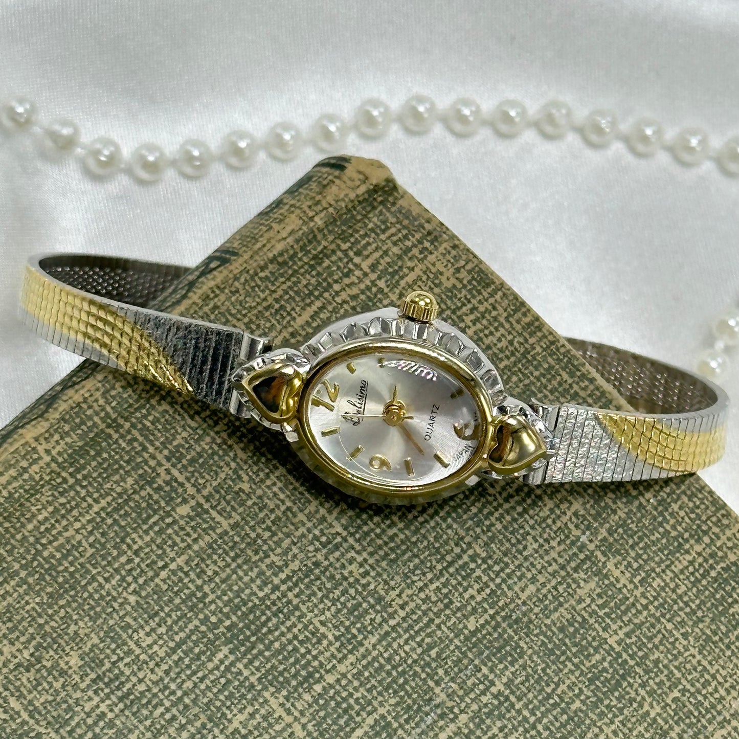 Two-Tone Bubble Dial Belisimo Heart Watch