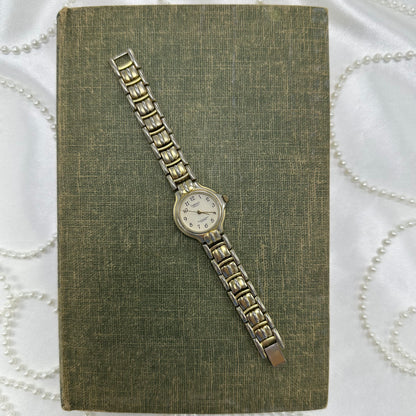 Two-Tone Carriage Indiglo Watch with Glow Dial