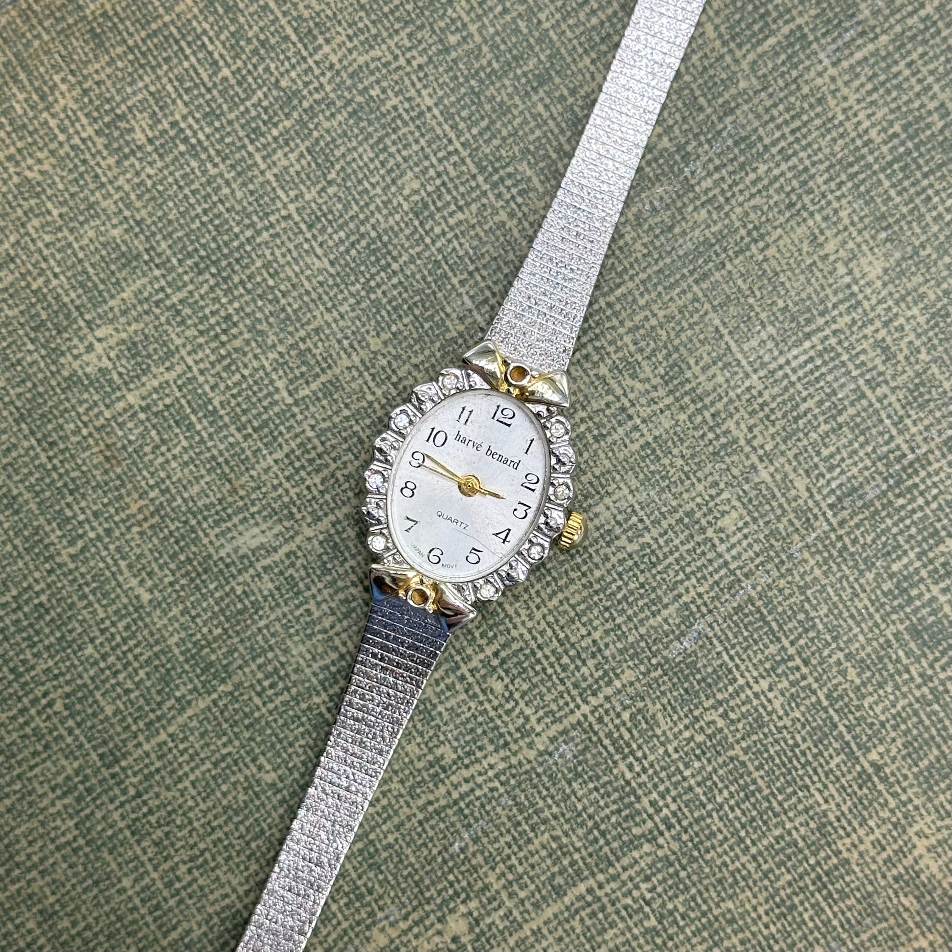 Two-Tone Diamanté Bow Watch