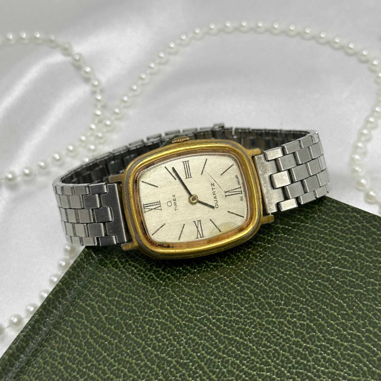 Two-Tone Men's Timex Watch with Unique Band