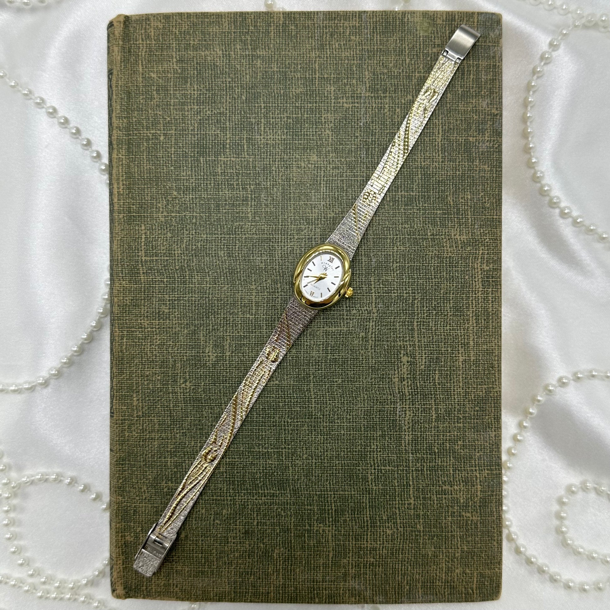 Two-Tone Oval Dial Tulip Watch