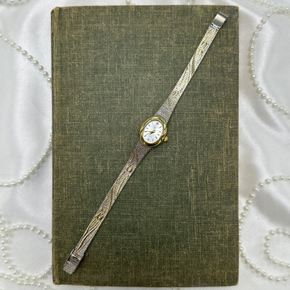 Two-Tone Oval Dial Tulip Watch