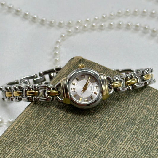 Two-Tone Round Dial Watch