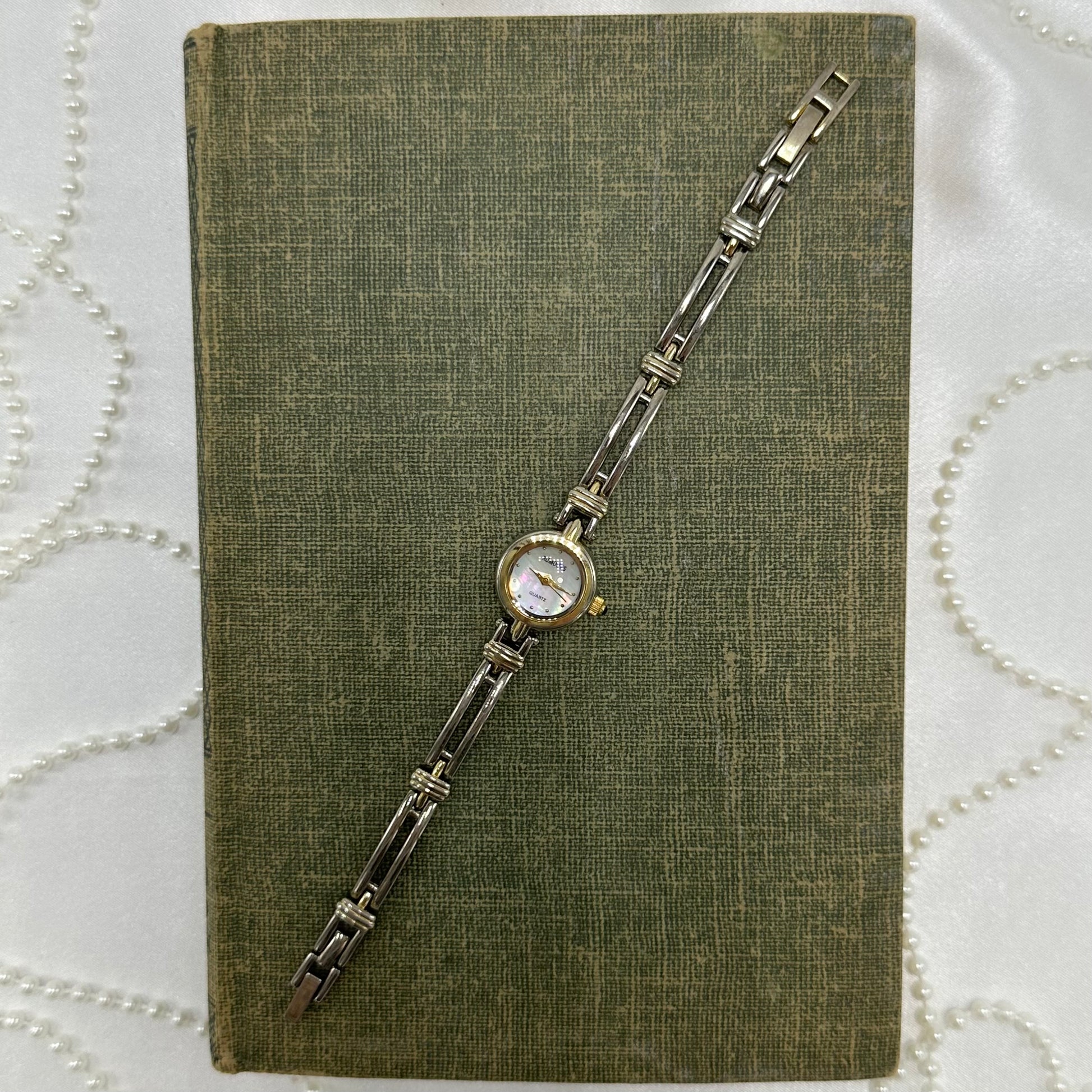 Two-Tone Rumours Watch with Mother of Pearl Dial and Blue Jewel Crown