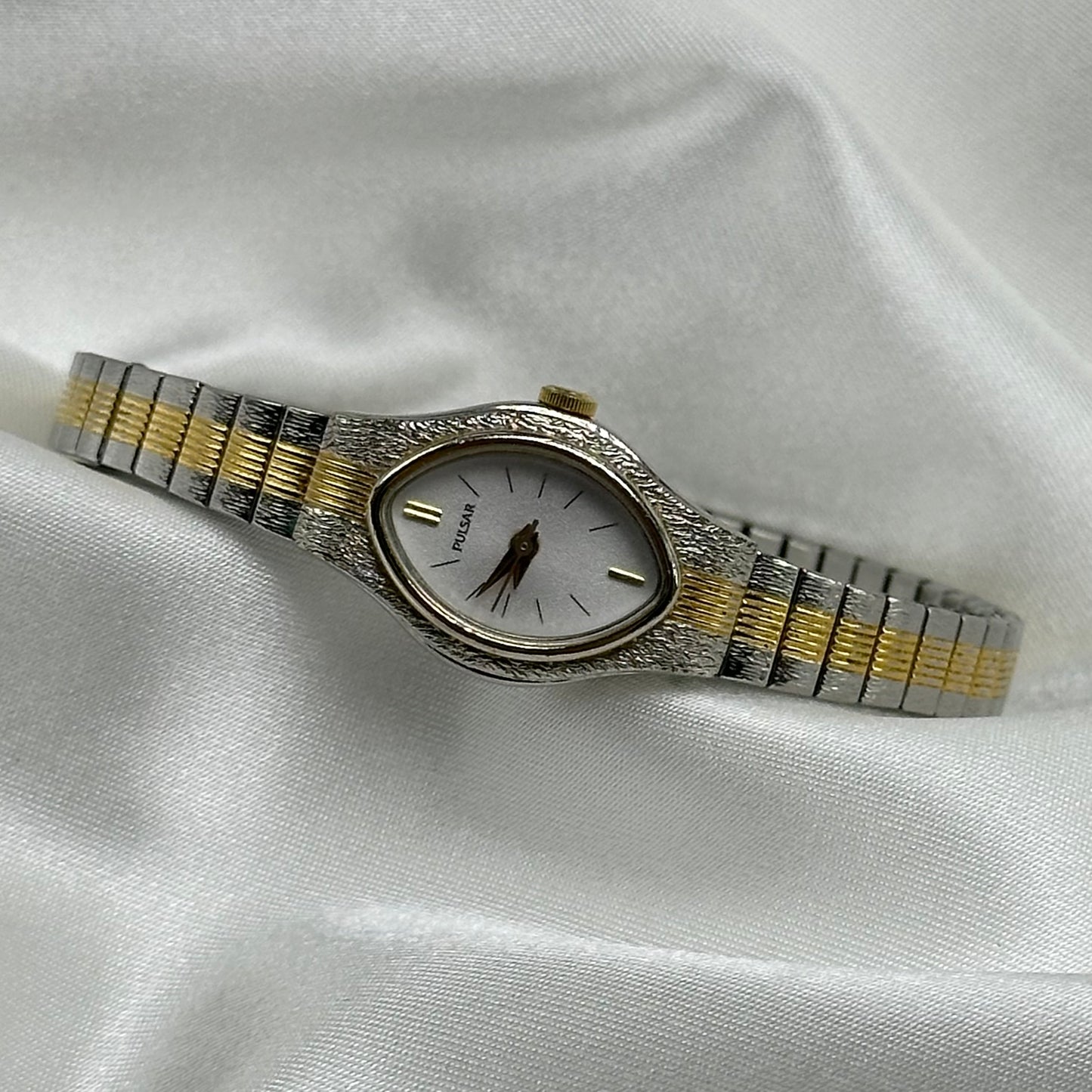 Two-tone Pulsar watch with unique dial 