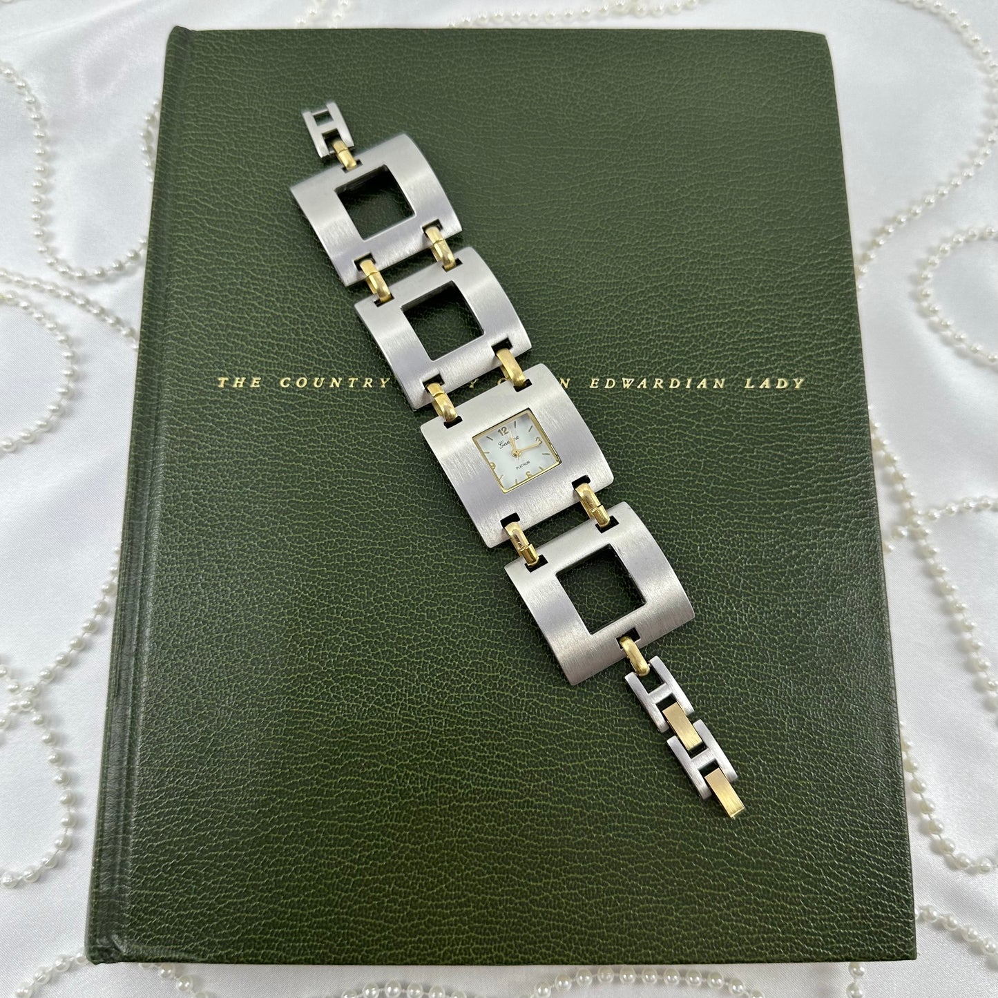 Unique Two-Tone Linked Squares Watch