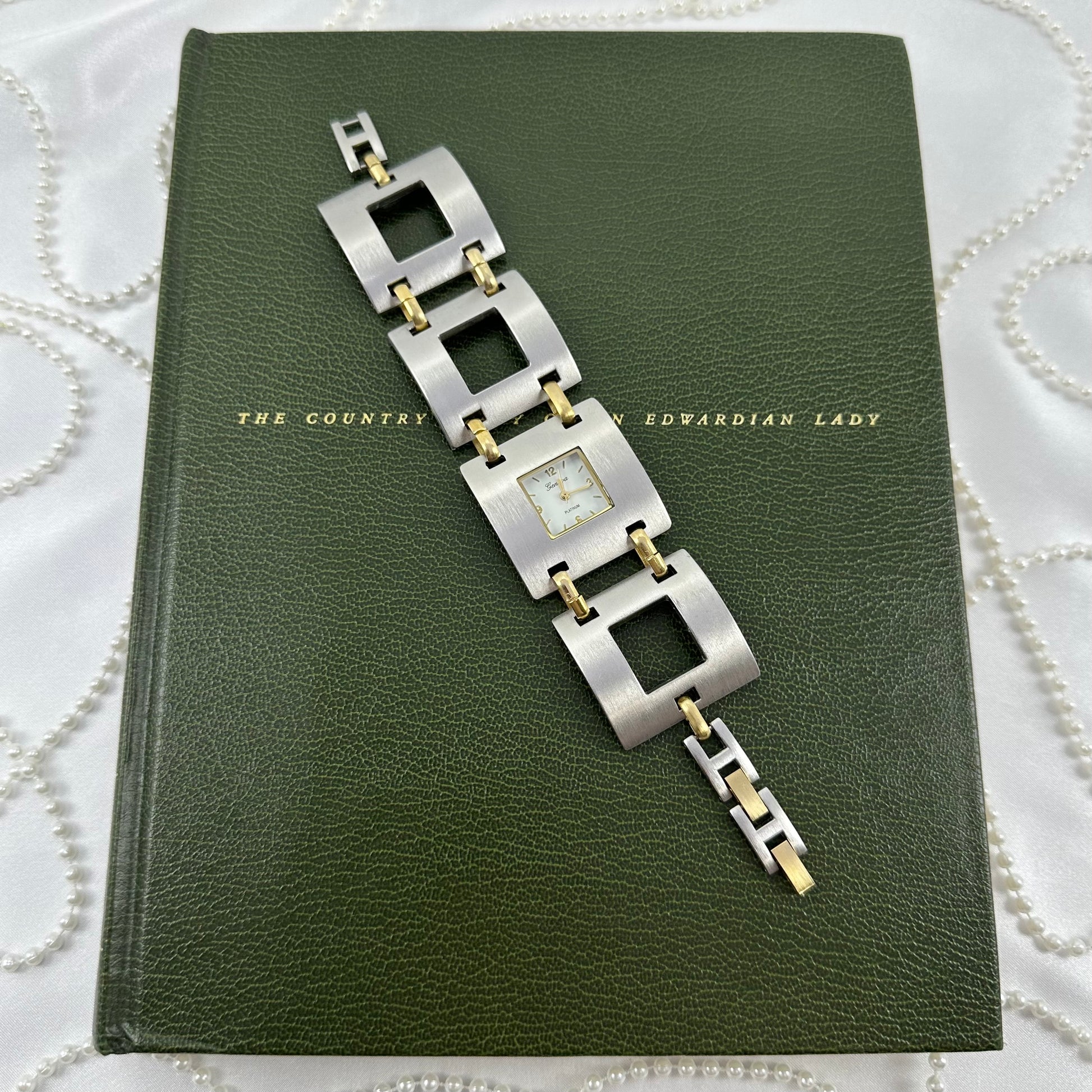 Unique Two-Tone Linked Squares Watch