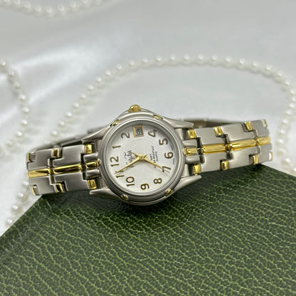 Vanity Fair Two-Tone Tank Watch with Date Display