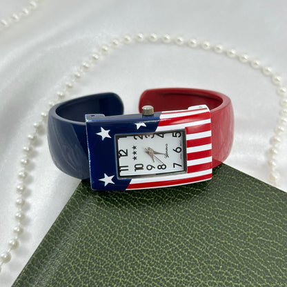 Vintage American Flag Gevena Cuff Watch