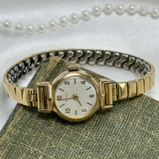 Vintage Dainty Gold Round Dial Timex Watch