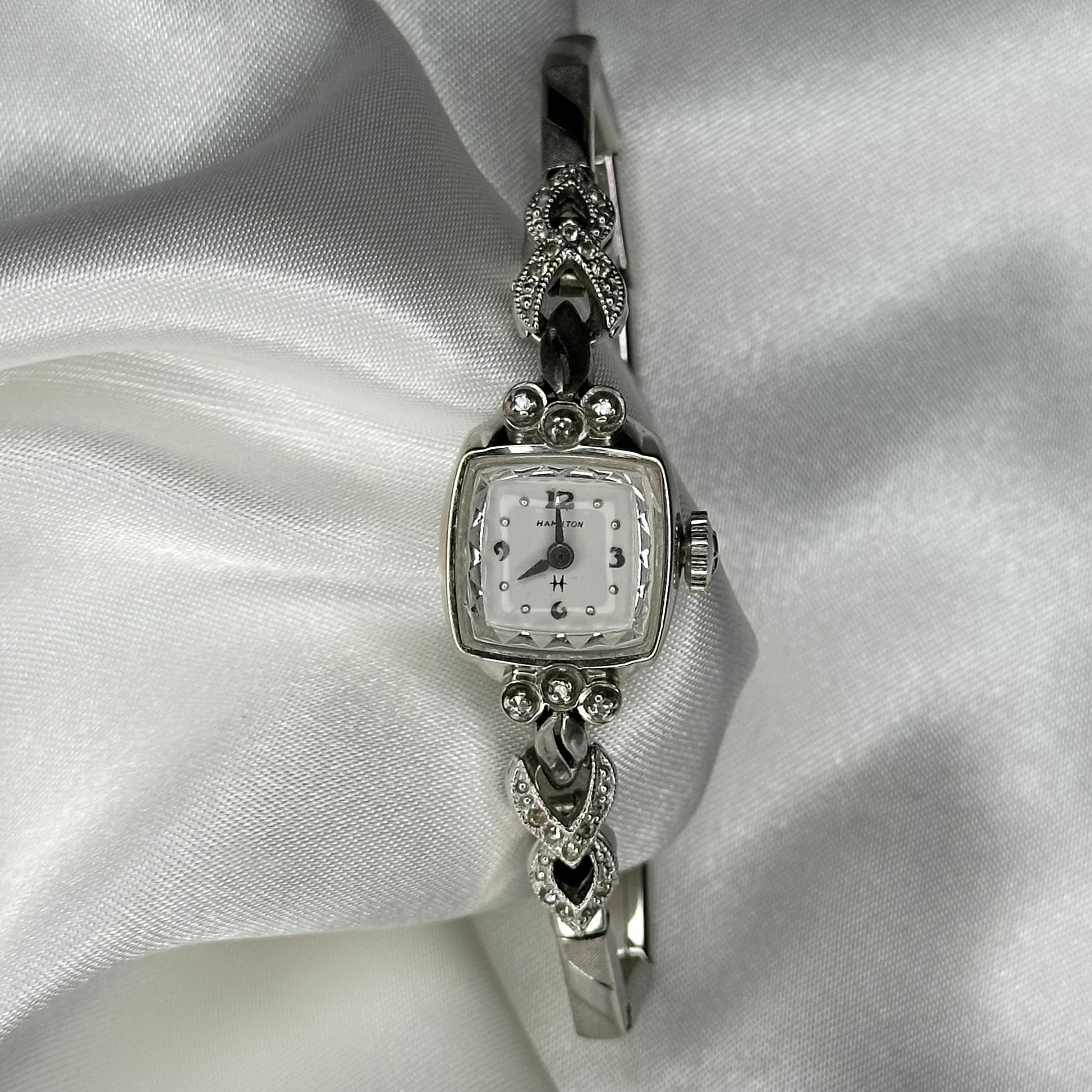 Vintage Diamanté Hamilton 10k rolled gold-plated manual winding watch