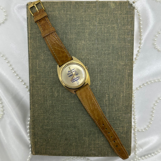Vintage Gold Bayliner Buccaneer Sailboat Yacht Automatic Watch