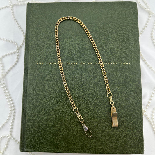 Vintage Gold Watch Chain with Money Clip