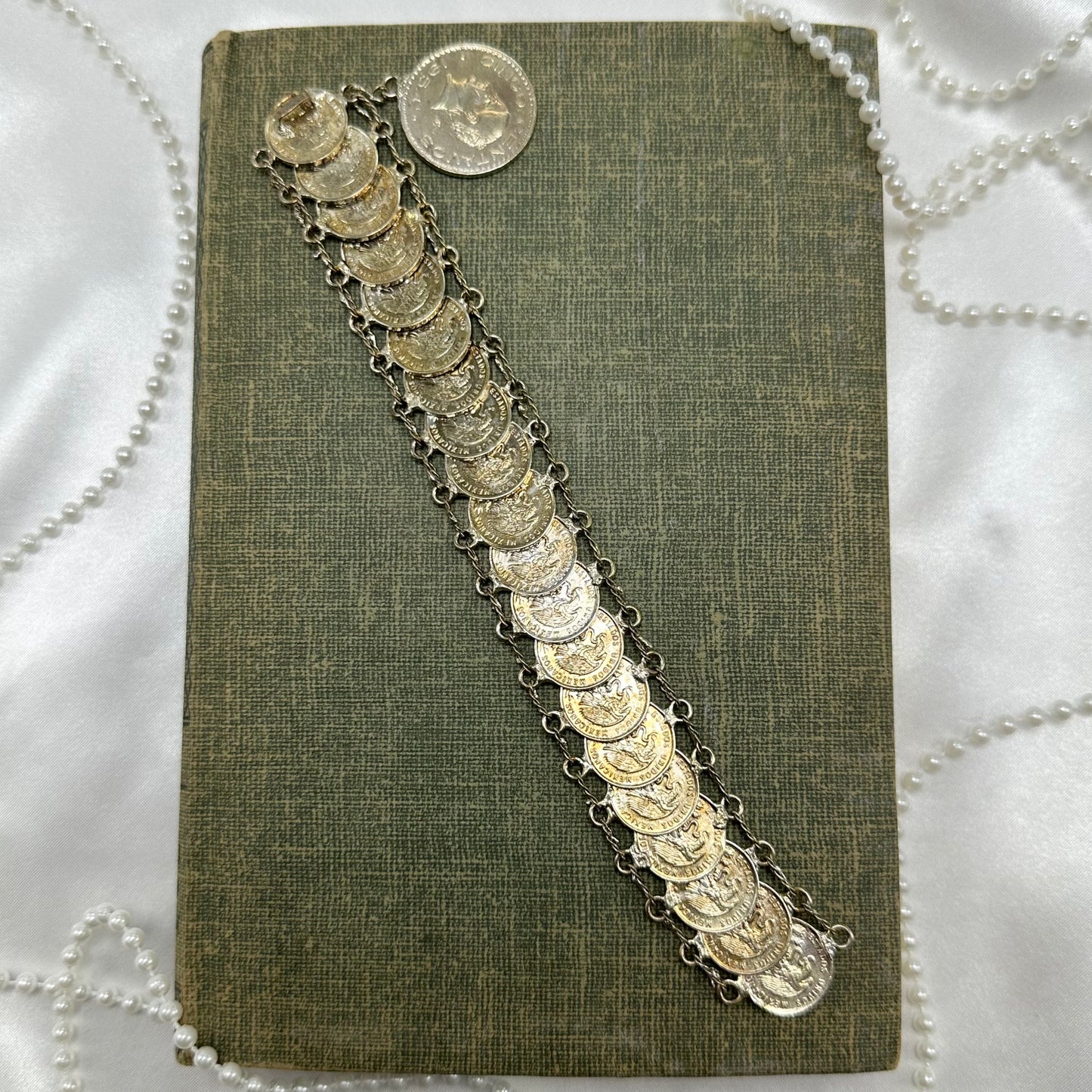 Vintage Mexican coin bracelet from 1954
