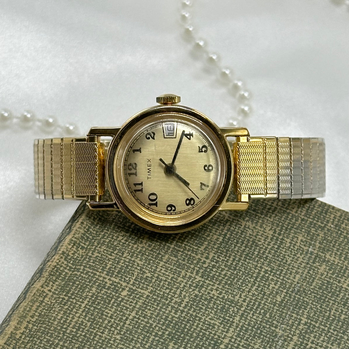 Timex Vintage Wind Up Watch Vintage Timex Ladies Manual Wind Mechanical 1970s Gold-tone  main image 2